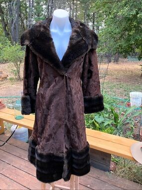 Vintage faux fur overcoat Made in England 1970’s(?) Small